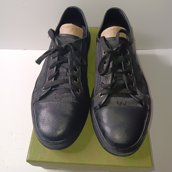 Gucci GG Canvas Low 'Grey Black - Picture 10 of 12